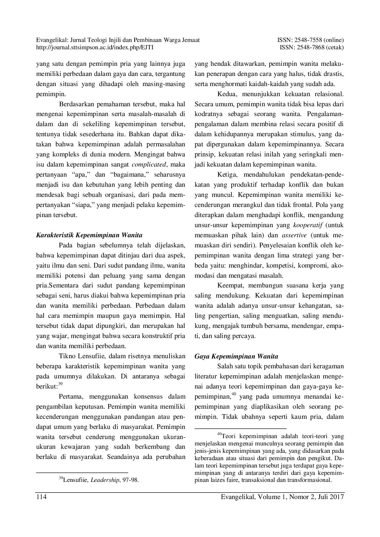 juris Perdebatan Peranan Wanita Dalam Organisasi Kristen Tinjauan Terhadap Isu Kepemimpinan Kontemporer