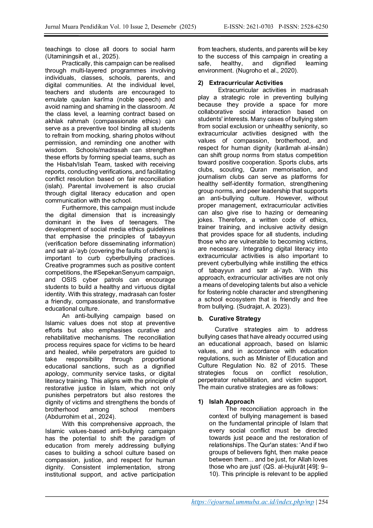 JURIS Transformative Synergy Between Islamic Values and Education Laws in Addressing Bullying in Madrasah