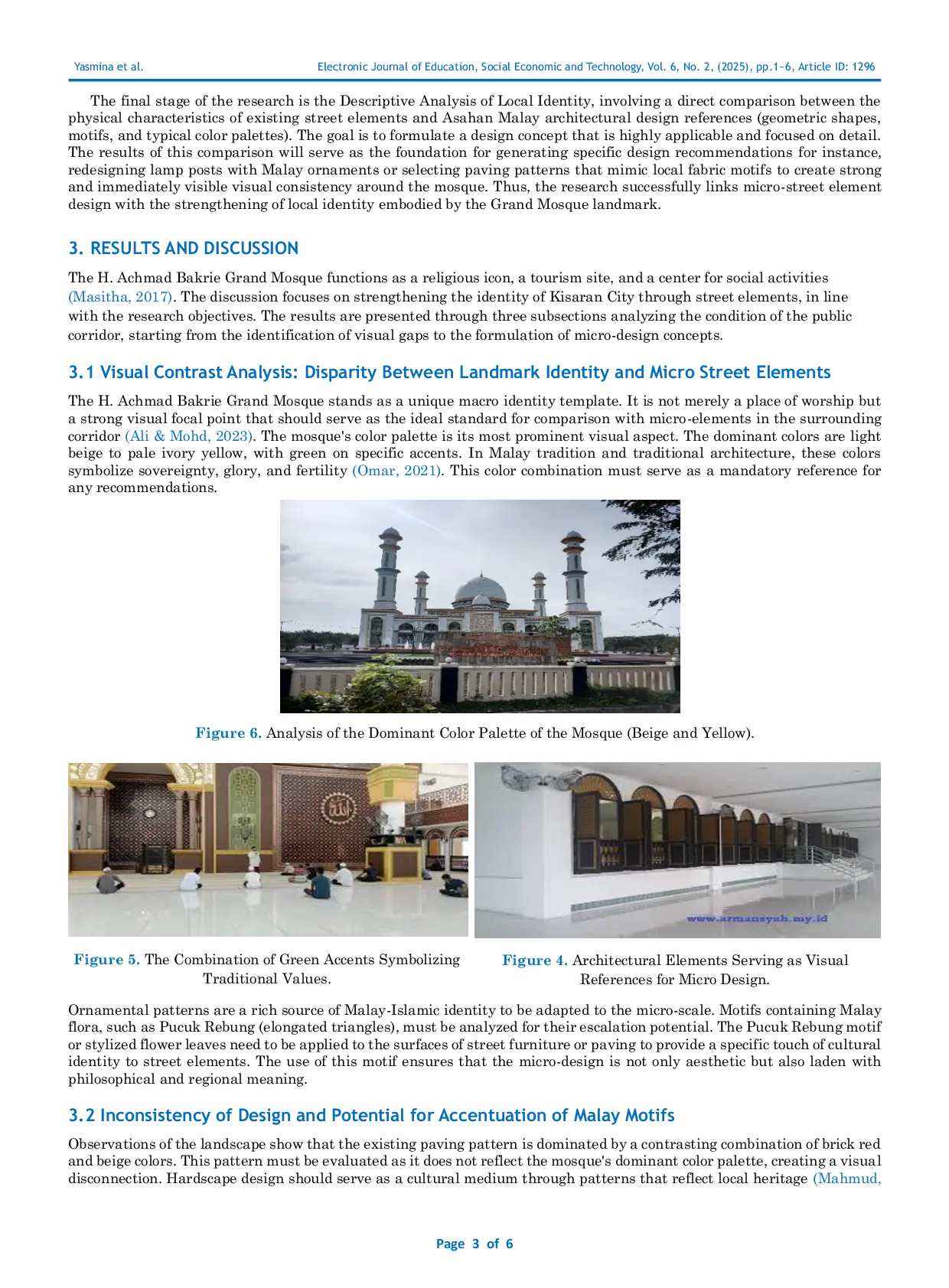 JURIS Escalation of Visual Accentuation of the Connecting Corridor of the Grand Mosque Bakrie Area for Strengthening the Identity of Kisaran City