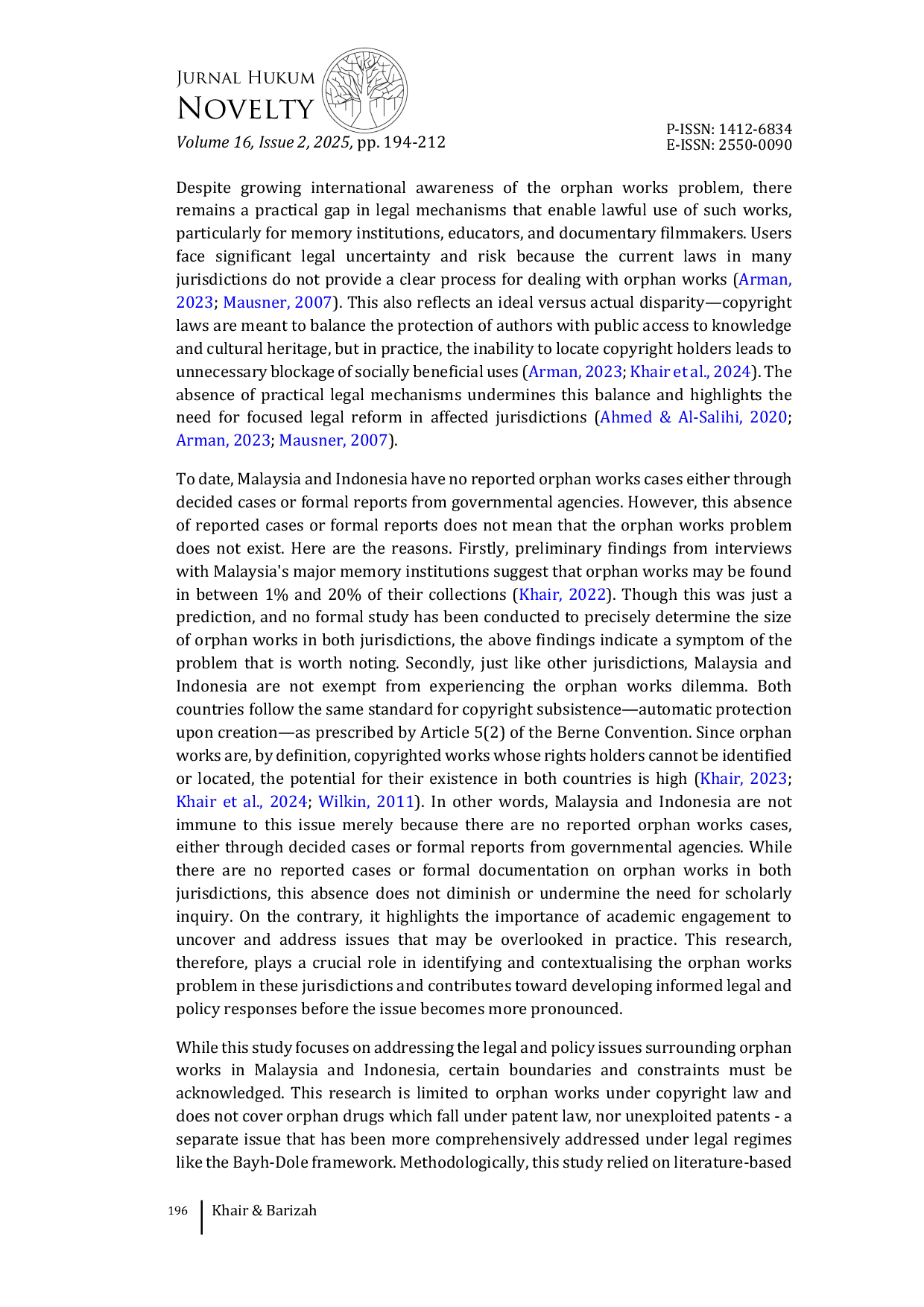 JURIS Orphan works An examination of Indonesian and Malaysian copyright law