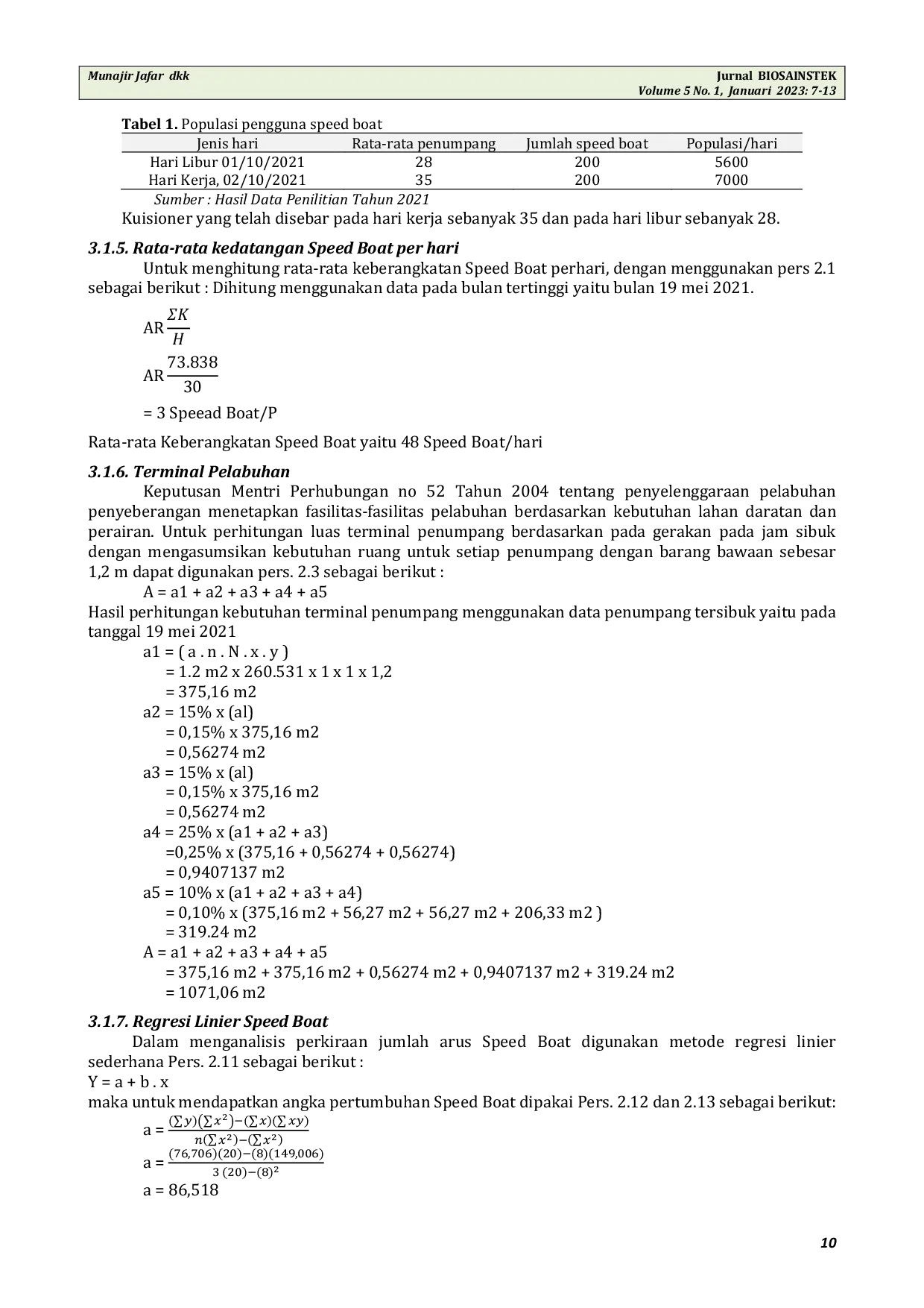 JURIS Studi Pengembangan Lahan Parkir Terminal Penumpang Pelabuhan Penyebrangan Speed Boat Sofifi