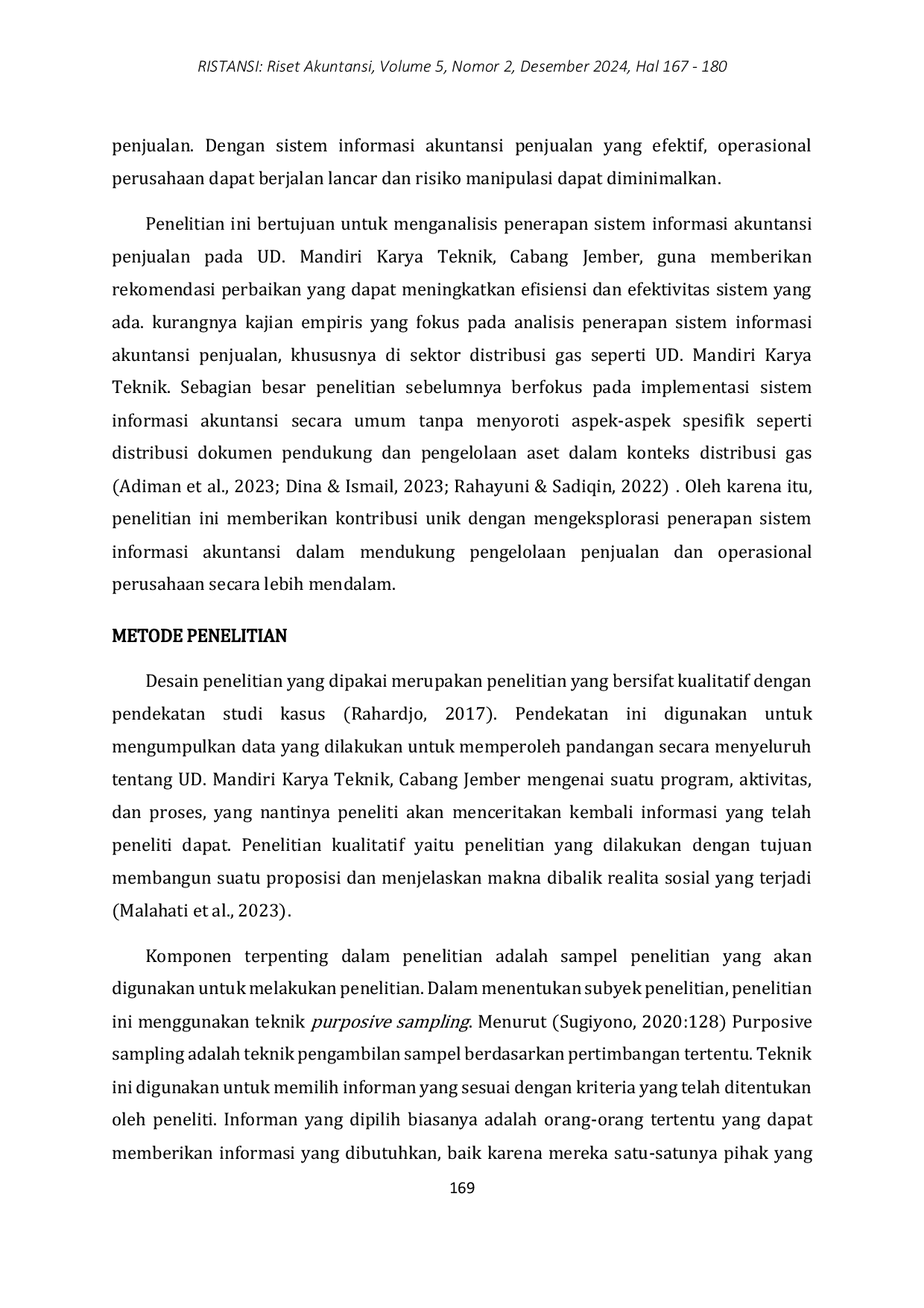 JURIS Analisis Penerapan Sistem Informasi Akuntansi Penjualan Pada Ud Mandiri Karya Teknik Cabang Jember