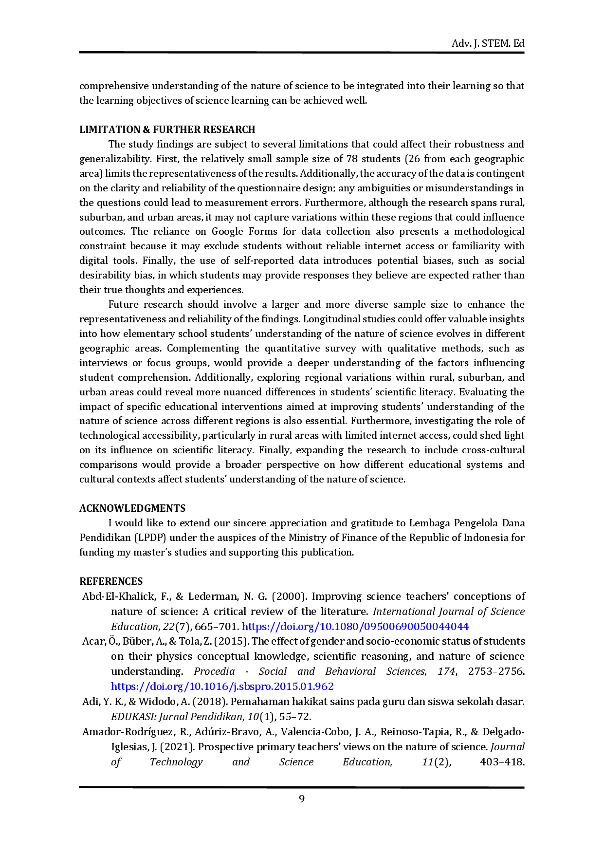 juris Understanding the Nature of Science for Elementary School Students in Rural Suburban and Urban Areas