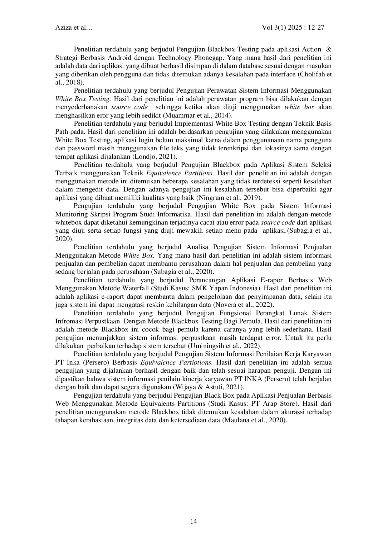 JURIS Analisa Pengujian Sistem Informasi E Raport Berbasis Web Menggunakan Metode Black Box dan White Box