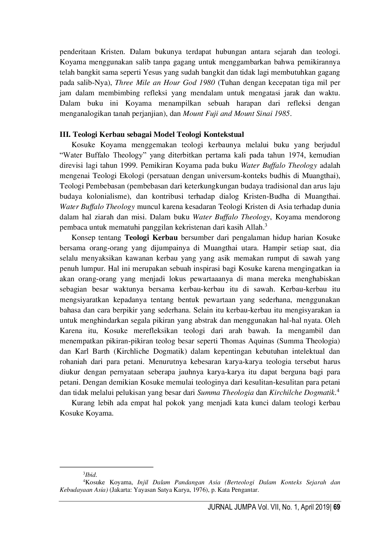 JURIS Teologi Kerbau dan Tanggapannya Telaah Atas Model Teologi Kontekstual Ala Kosuke Koyama