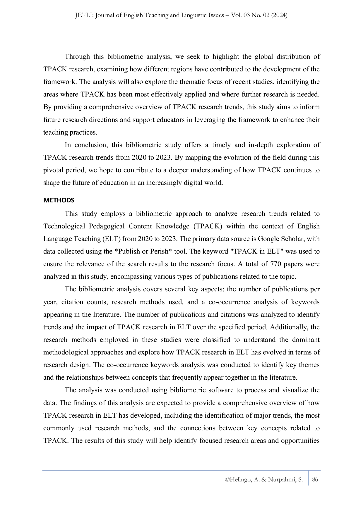 JURIS Mapping the Evolution A Bibliometric Dive into TPACK Research Trends 2020 2023