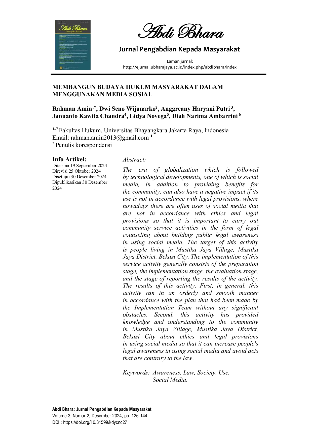 JURIS Membangun Budaya Hukum Masyarakat Dalam Menggunakan Media Sosial