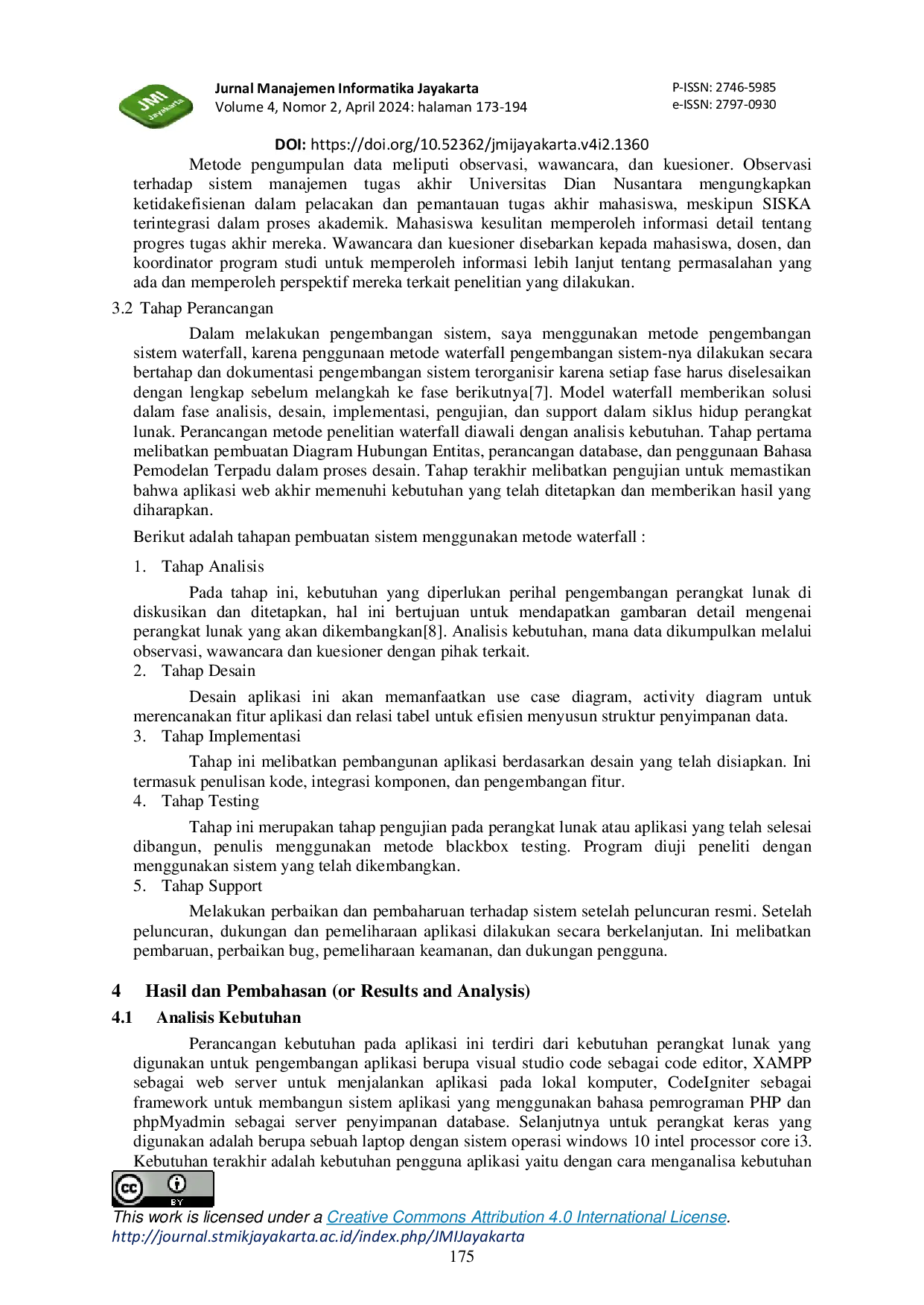 JURIS Rancang Bangun Aplikasi Manajemen Tugas Akhir Mahasiswa Program Studi Teknik Informatika Berbasis Web Di Universitas Dian Nusantara Jakarta Barat