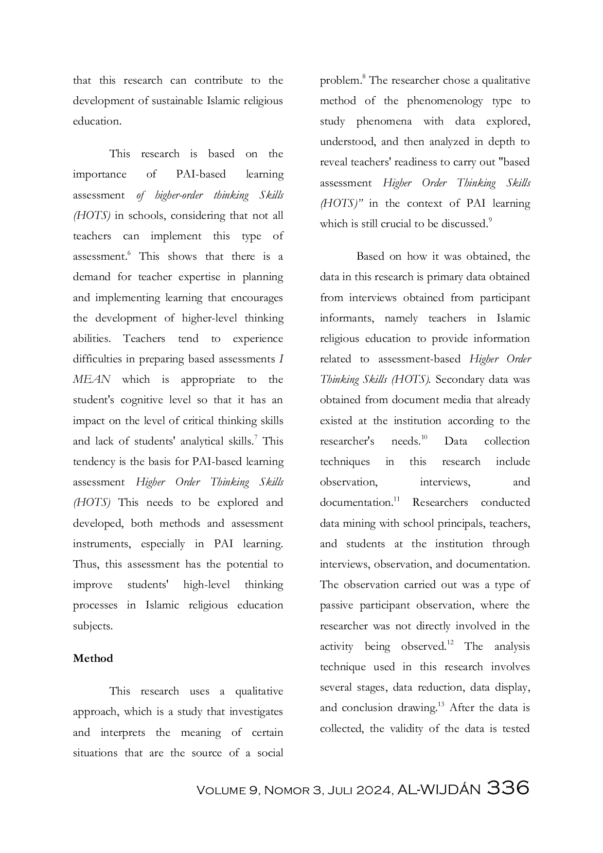 JURIS Islamic Religious Education PAI Learning Assessment Based On Higher Order Thinking Skills HOTS At SMK Muhammadiyah 5 Jember