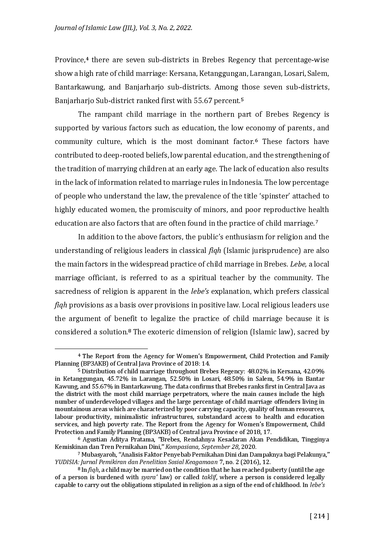 juris Between Culture and the Sacredness of Fiqh The Role of Lebe in Child Marriage Practices in Brebes Indonesia