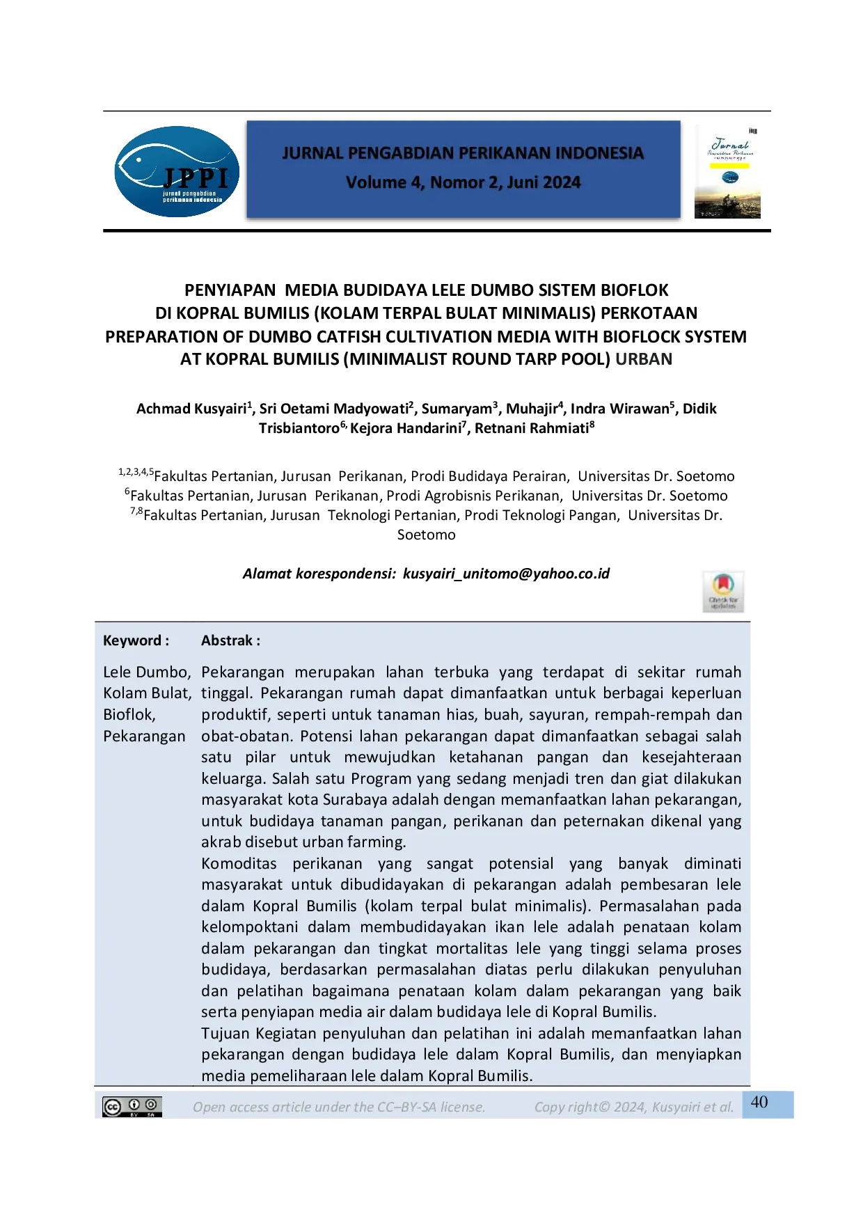 JURIS Penyiapan Media Budidaya Lele Dumbo Sistem Bioflok Di Kopral Bumilis Kolam Terpal Bulat Minimalis Perkotaan