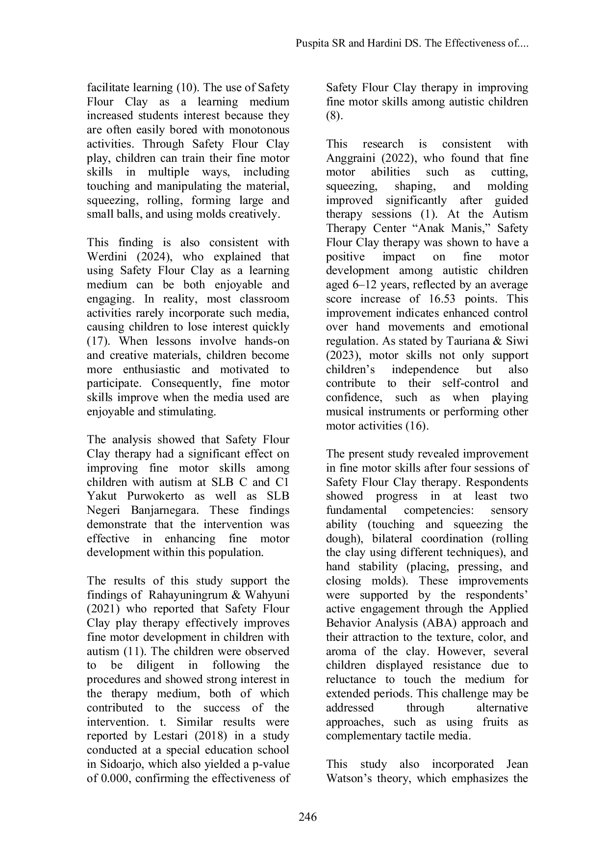 JURIS The Effectiveness of Safety Flour Clay Therapy on Fine Motor Skills of Children with Autism