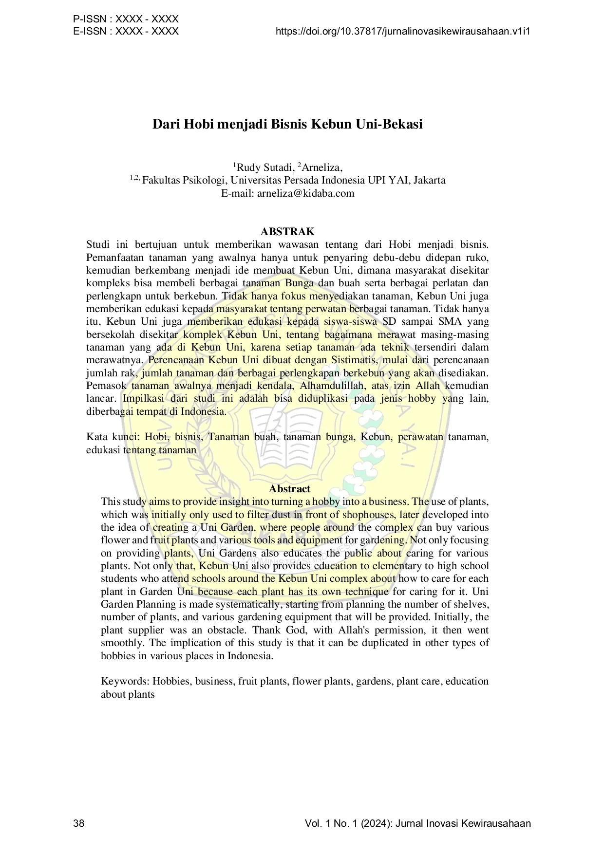 JURIS Dari Hobi menjadi Bisnis Kebun Uni Bekasi