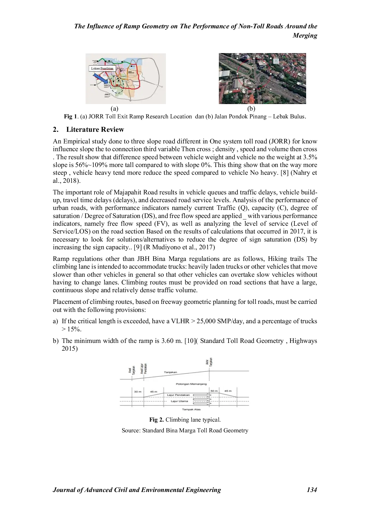 JURIS The Influence of Ramp Geometry on The Performance of non Toll Roads Around the Merging