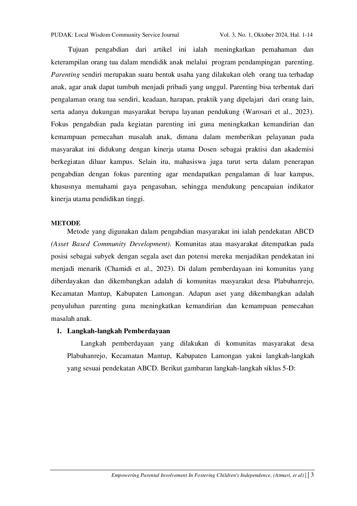 JURIS Empowering Parental Involvement In Fostering Children s Independence