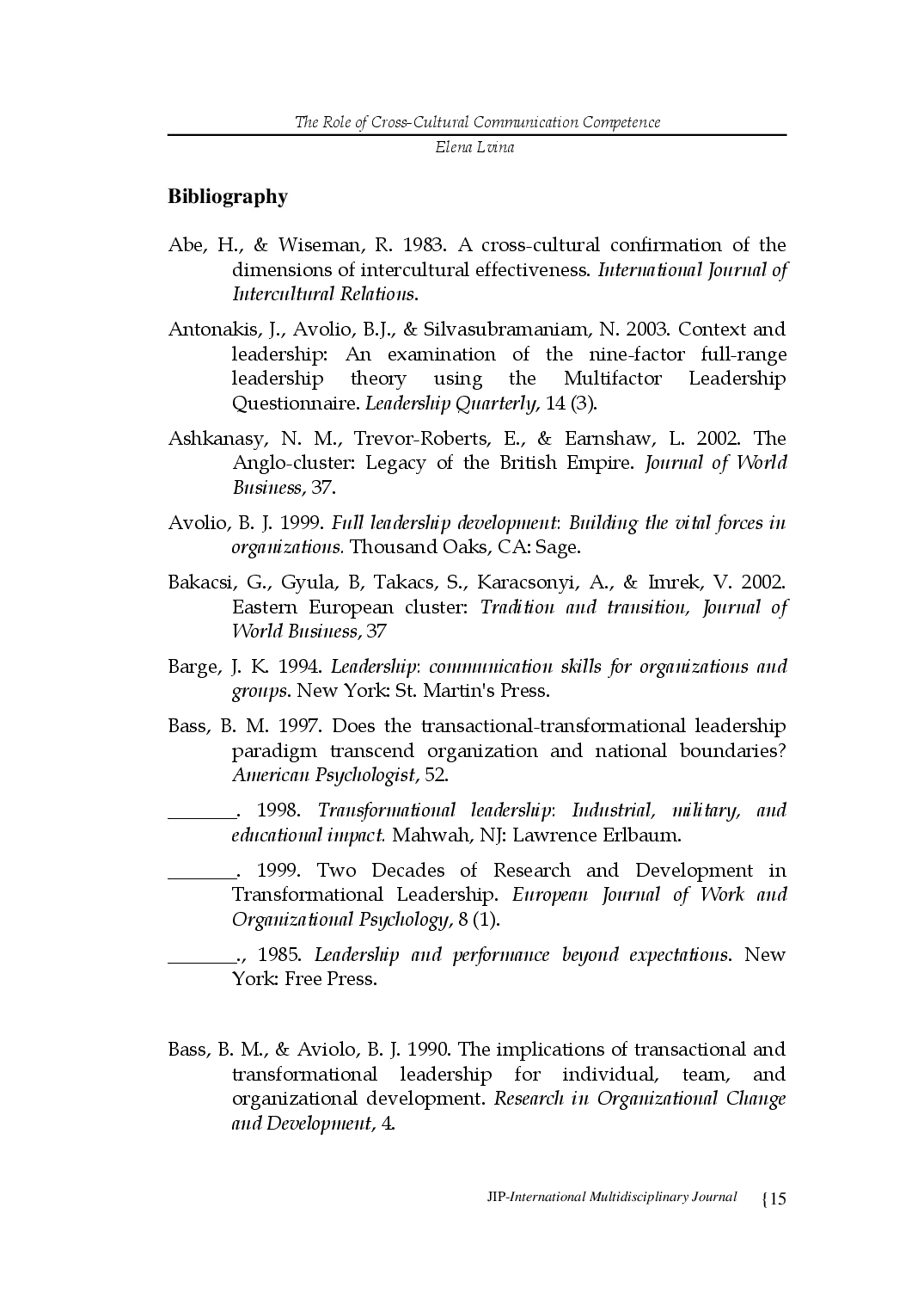 juris The Role Of Cross Cultural Communication Competence Effective Transformational Leadership Across Cultures