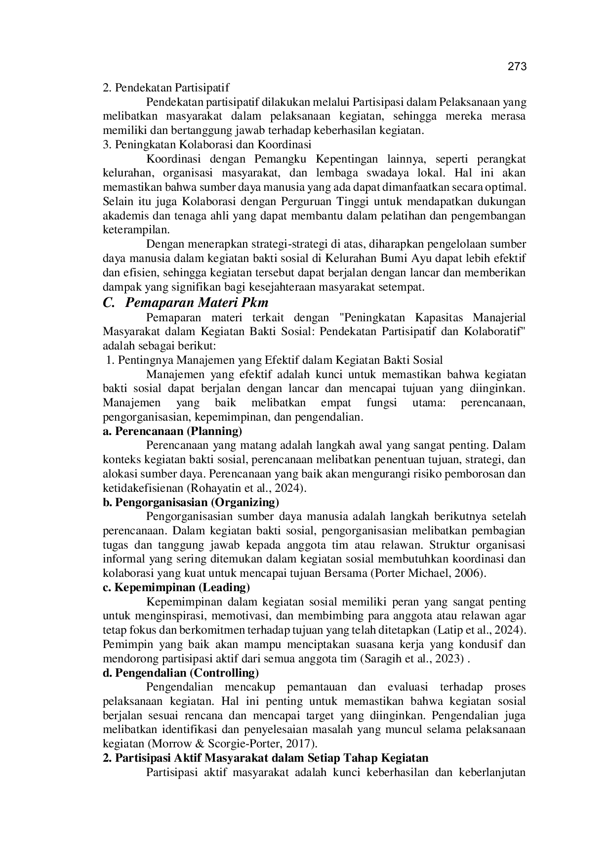 JURIS Optimalisasi Manajemen Sumber Daya Dalam Kegiatan Bakti Sosial di Kelurahan Bumi Ayu