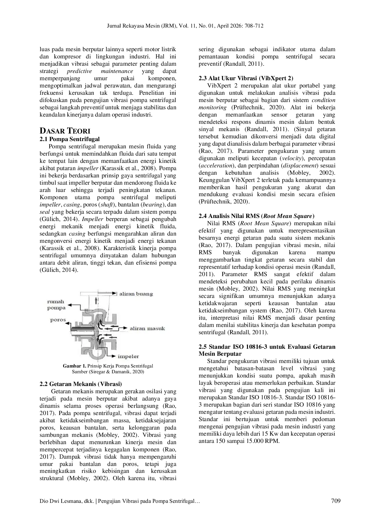 JURIS A Pengujian Vibrasi Pada Pompa Sentrifugal Sebagai Langkah Preventif Untuk Menjaga Stabilitas Kinerja Pompa