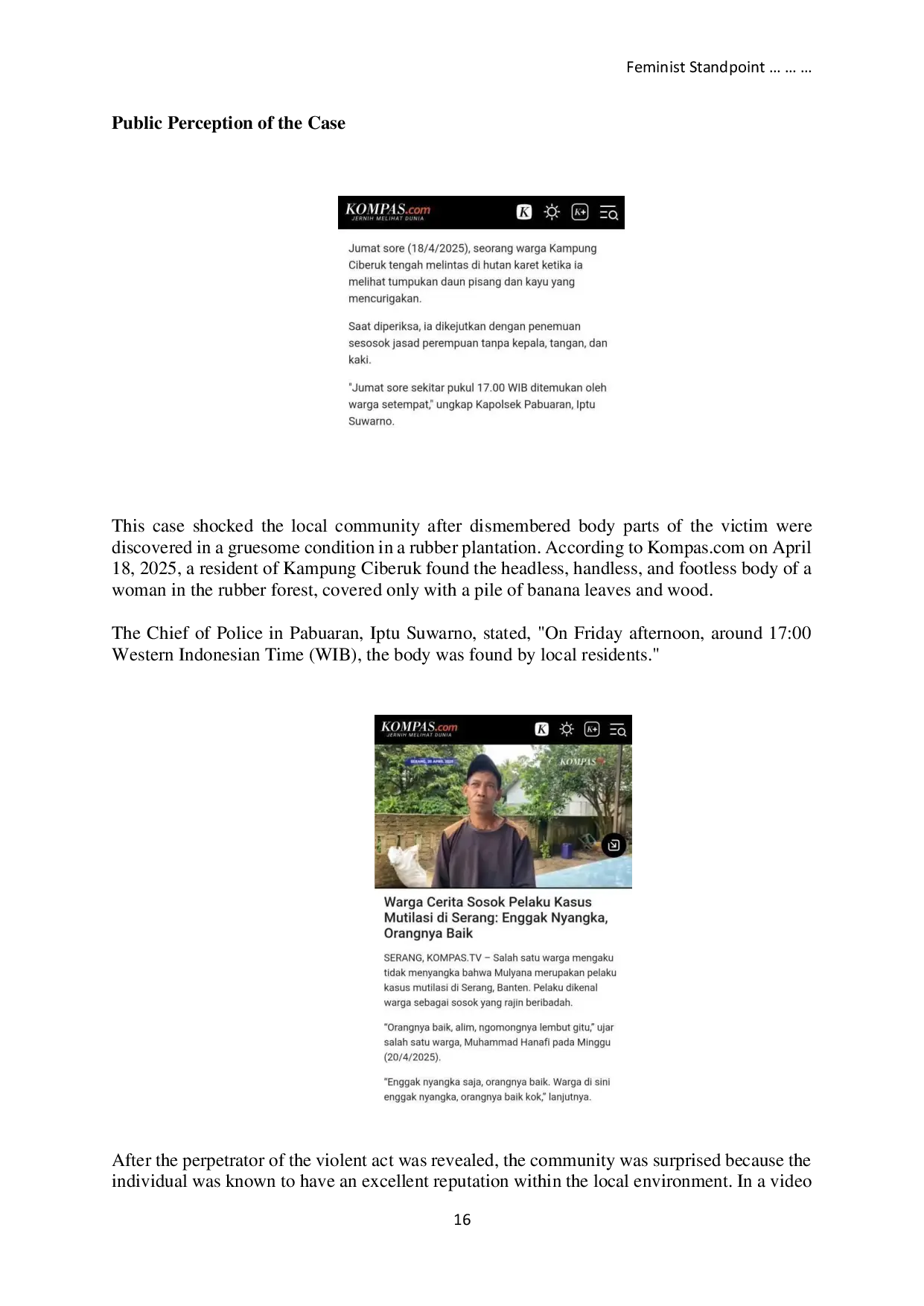 JURIS Feminist Standpoint Theory A Case Study of Mulyana from a Radical Feminist Perspective Violence Against Women