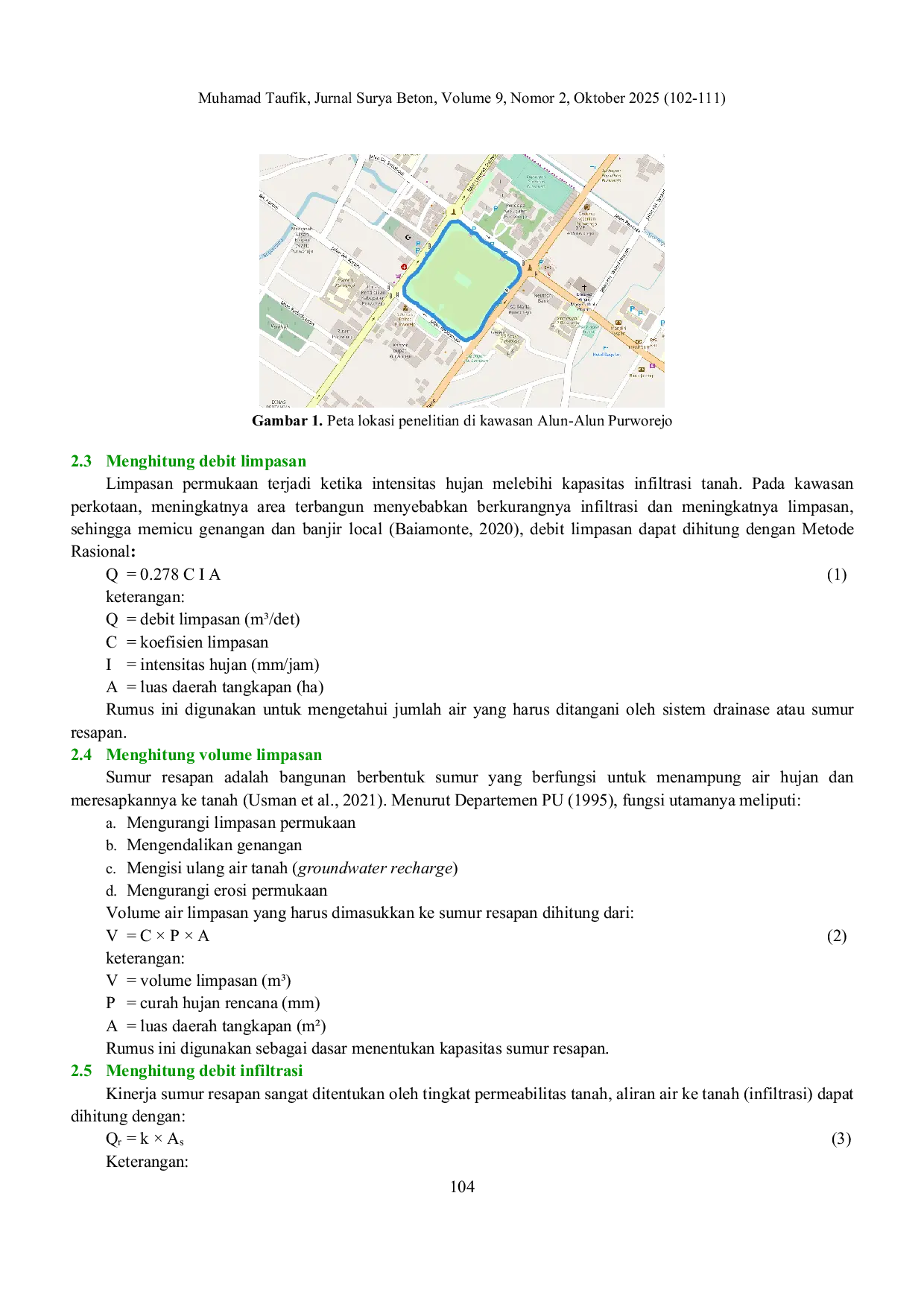 JURIS Model Sumur Resapan Untuk Mengatasi Banjir Di Alun Alun Purworejo