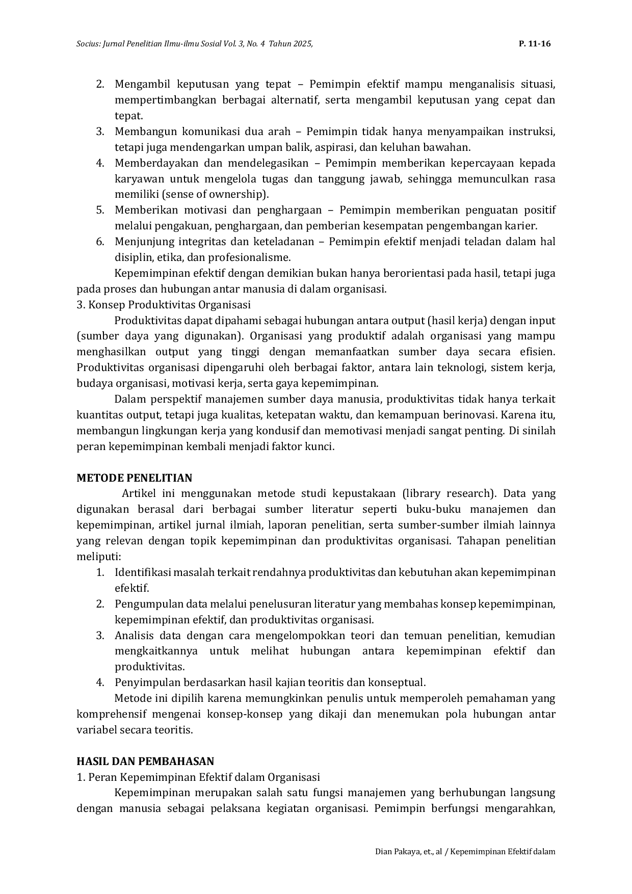 JURIS Kepemimpinan Efektif dalam Meningkatkan Produktivitas Organisasi