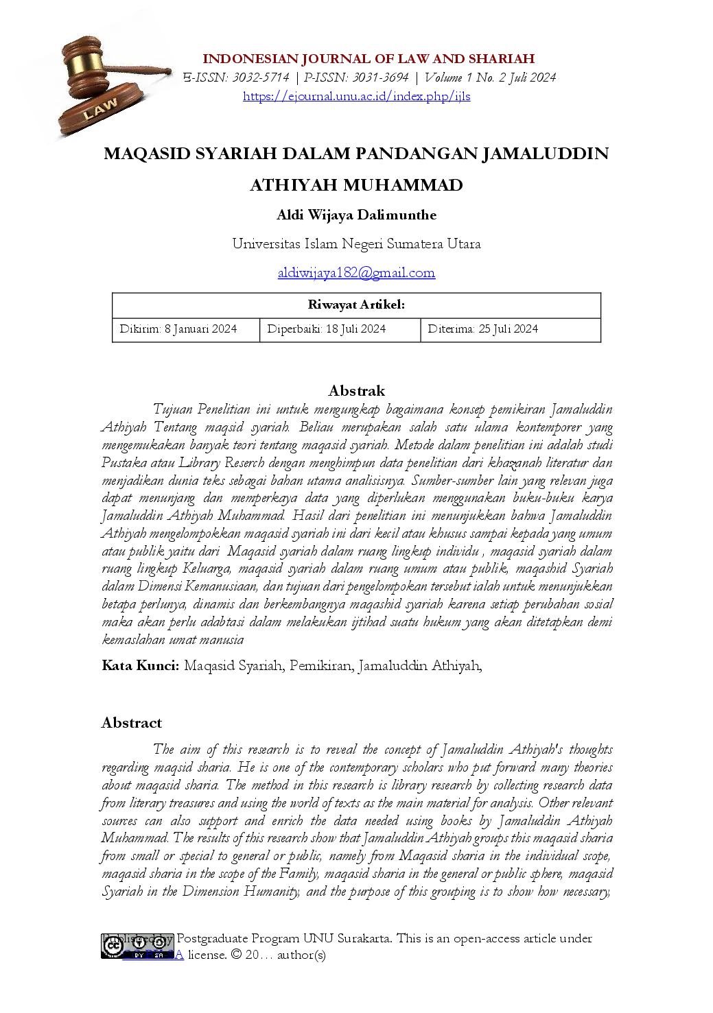 juris Maqasid Syariah Dalam Pandangan Jamaluddin Athiyah Muhammad