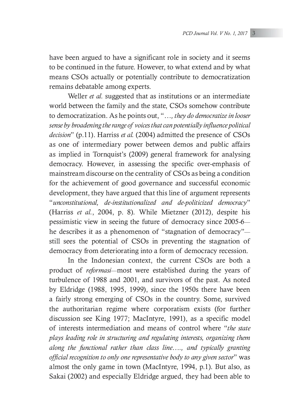 JURIS The Emerging of New Democratic Space CSOs and Parliament in Post Soeharto Indonesia
