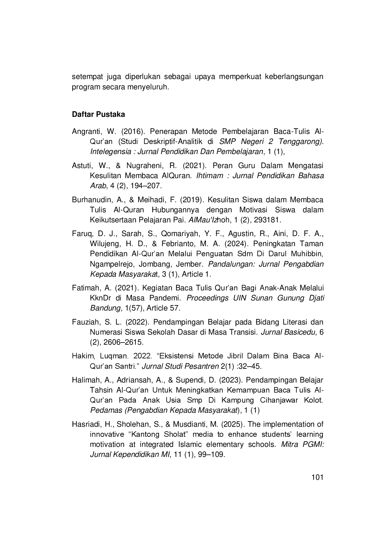 juris Pendampingan Dalam Meningkatkan Belajar Al Qur an Pada Anak