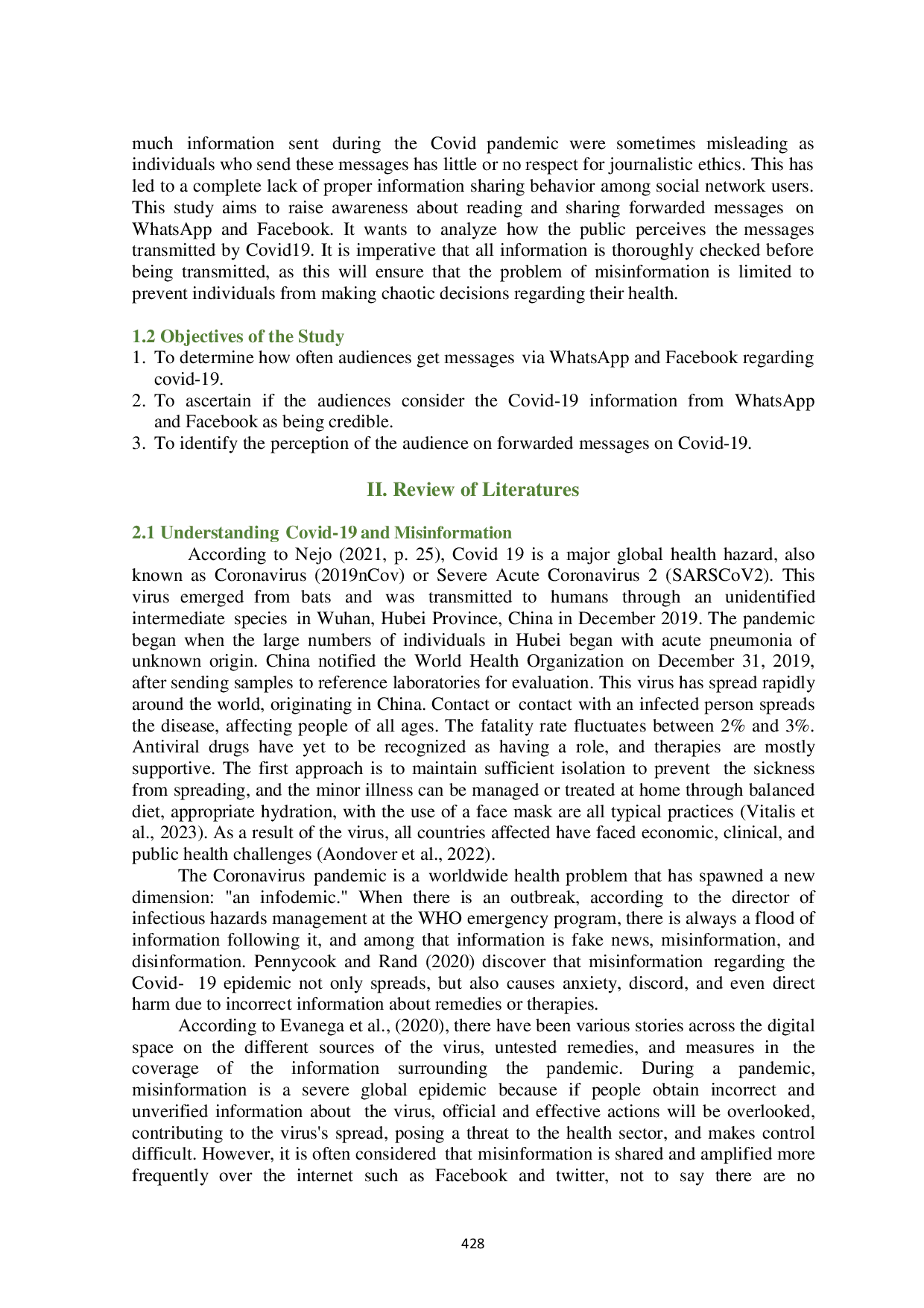 JURIS Audience Perception of Forwarded Covid 19 Messages on Facebook and WhatsApp as Triggers of Misinformation