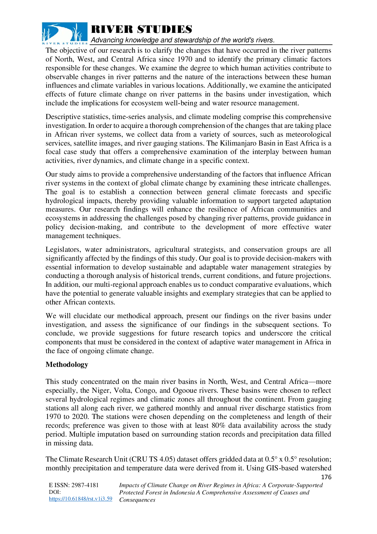 JURIS Impacts of Climate Change on River Regimes in Africa