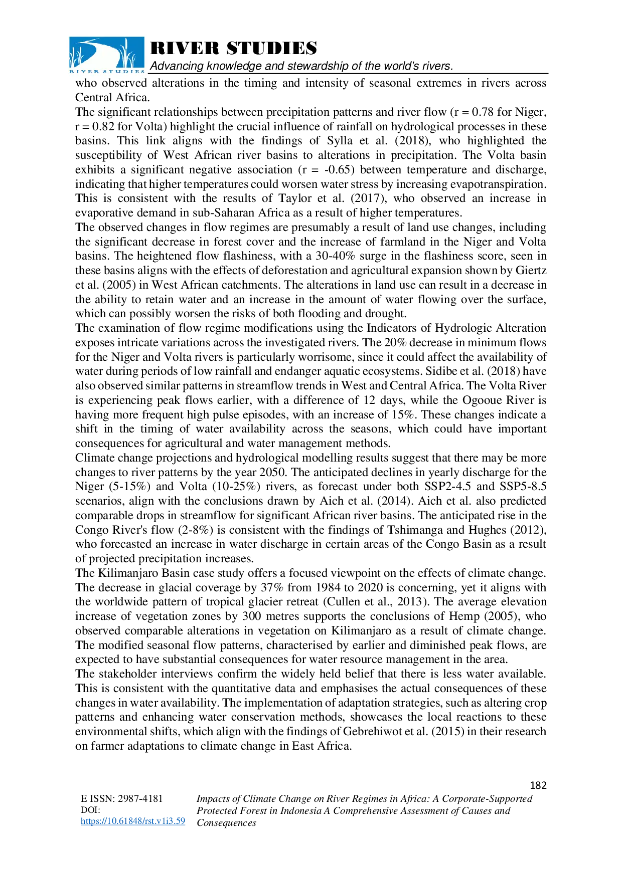 JURIS Impacts of Climate Change on River Regimes in Africa