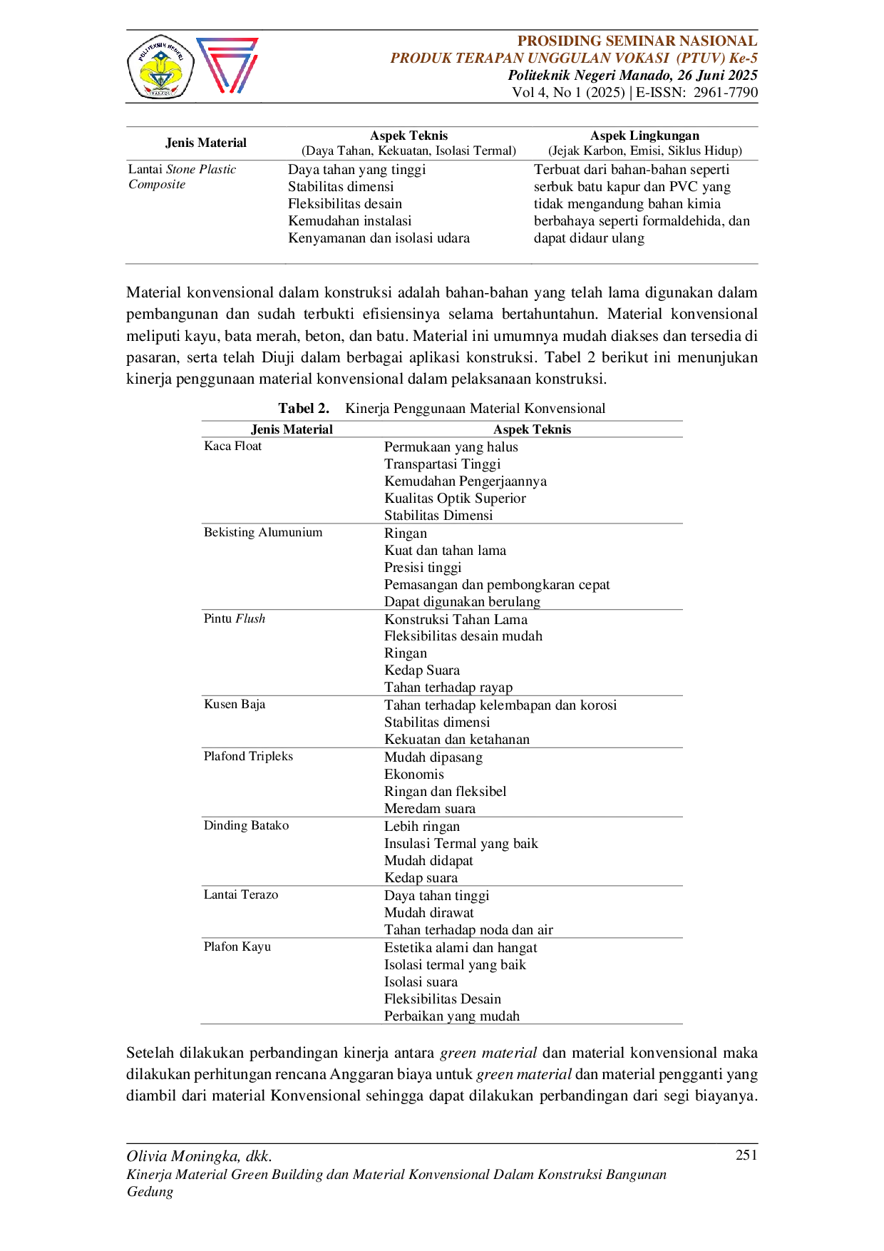 JURIS Kinerja Material Green Building dan Material Konvensional Dalam Konstruksi Bangunan Gedung