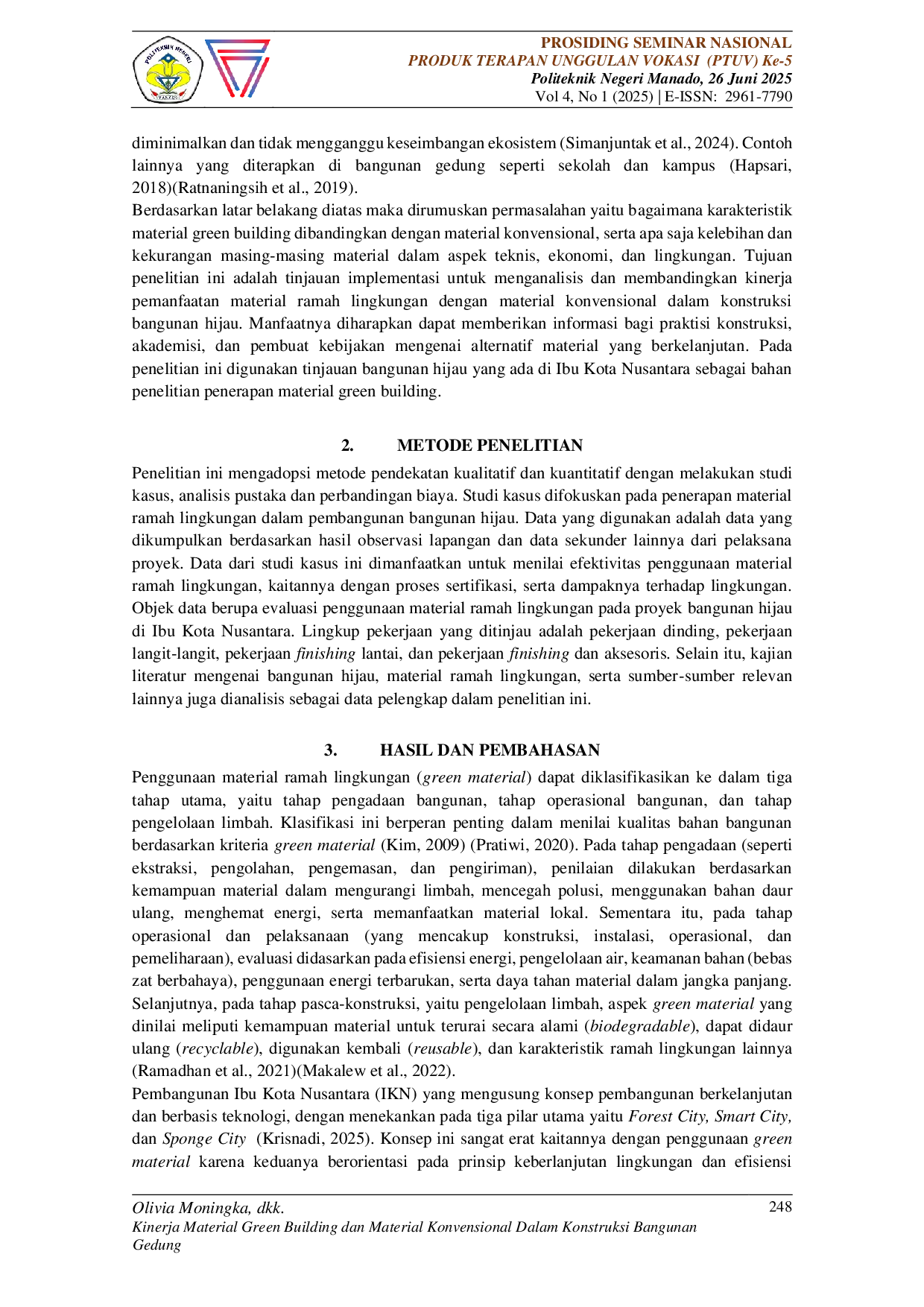 JURIS Kinerja Material Green Building dan Material Konvensional Dalam Konstruksi Bangunan Gedung