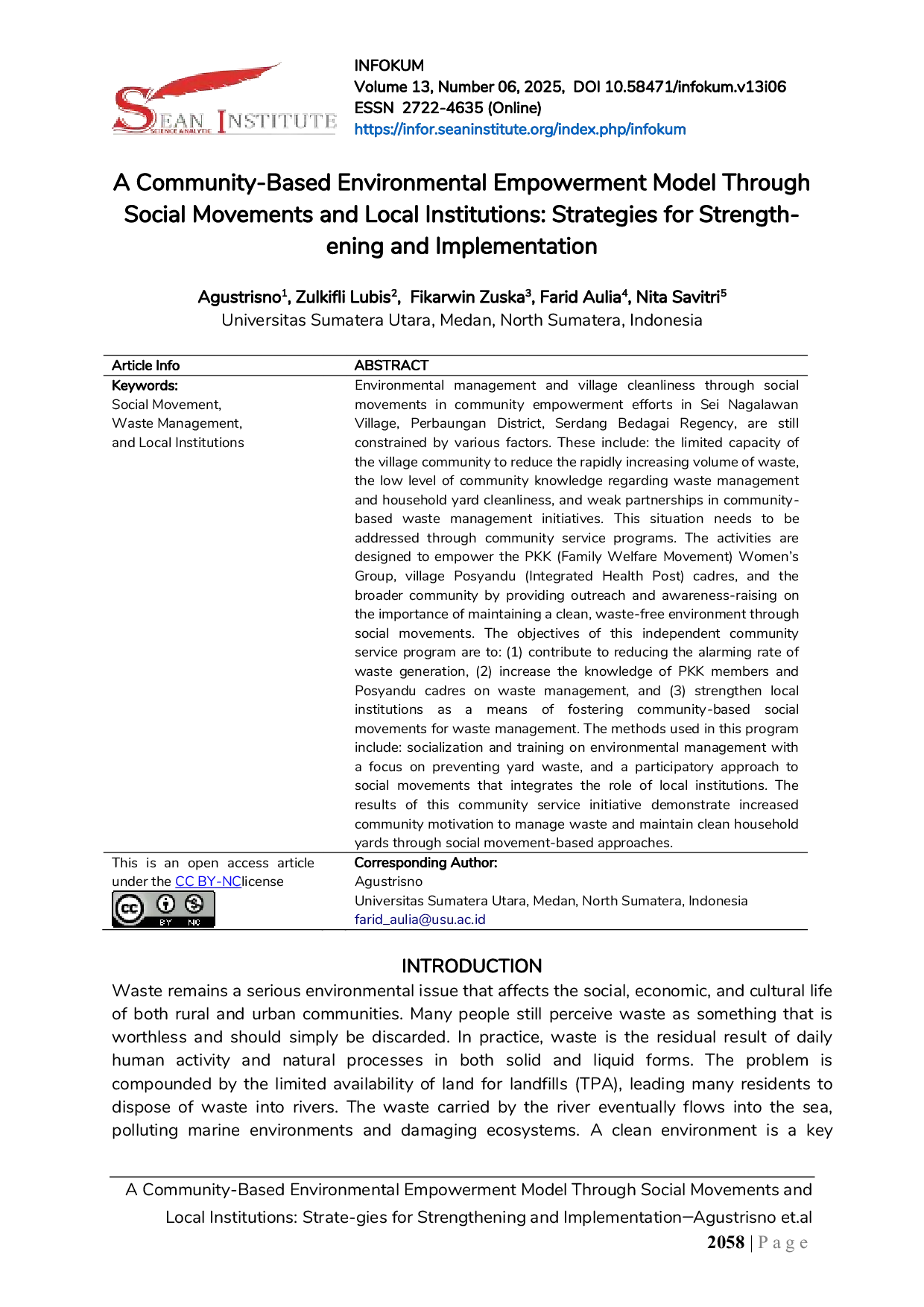 JURIS A Community Based Environmental Empowerment Model Through Social Movements and Local Institutions Strate gies for Strengthening and Implementation
