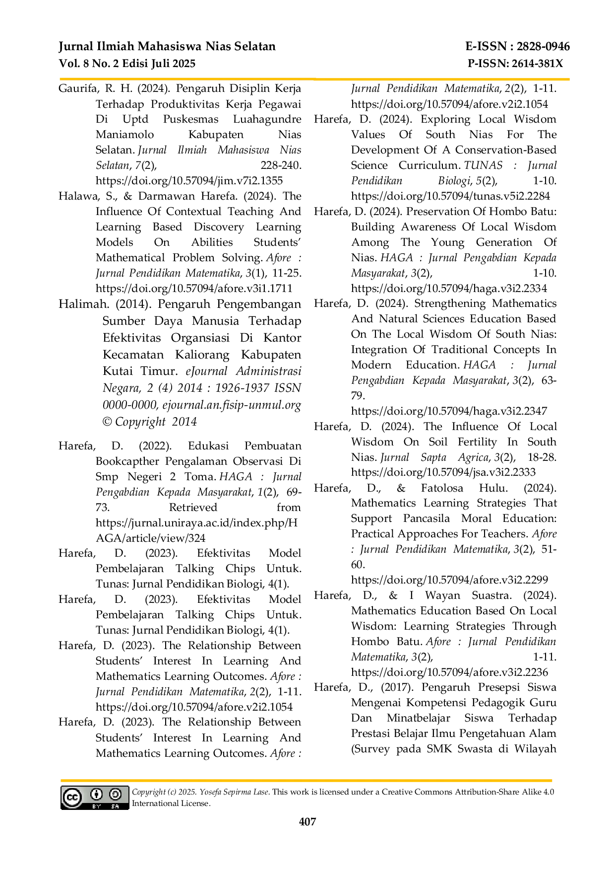 JURIS The Influence of Human Resource Development on Organizational Effectiveness at the Civil Service Police Station of South Nias Regency