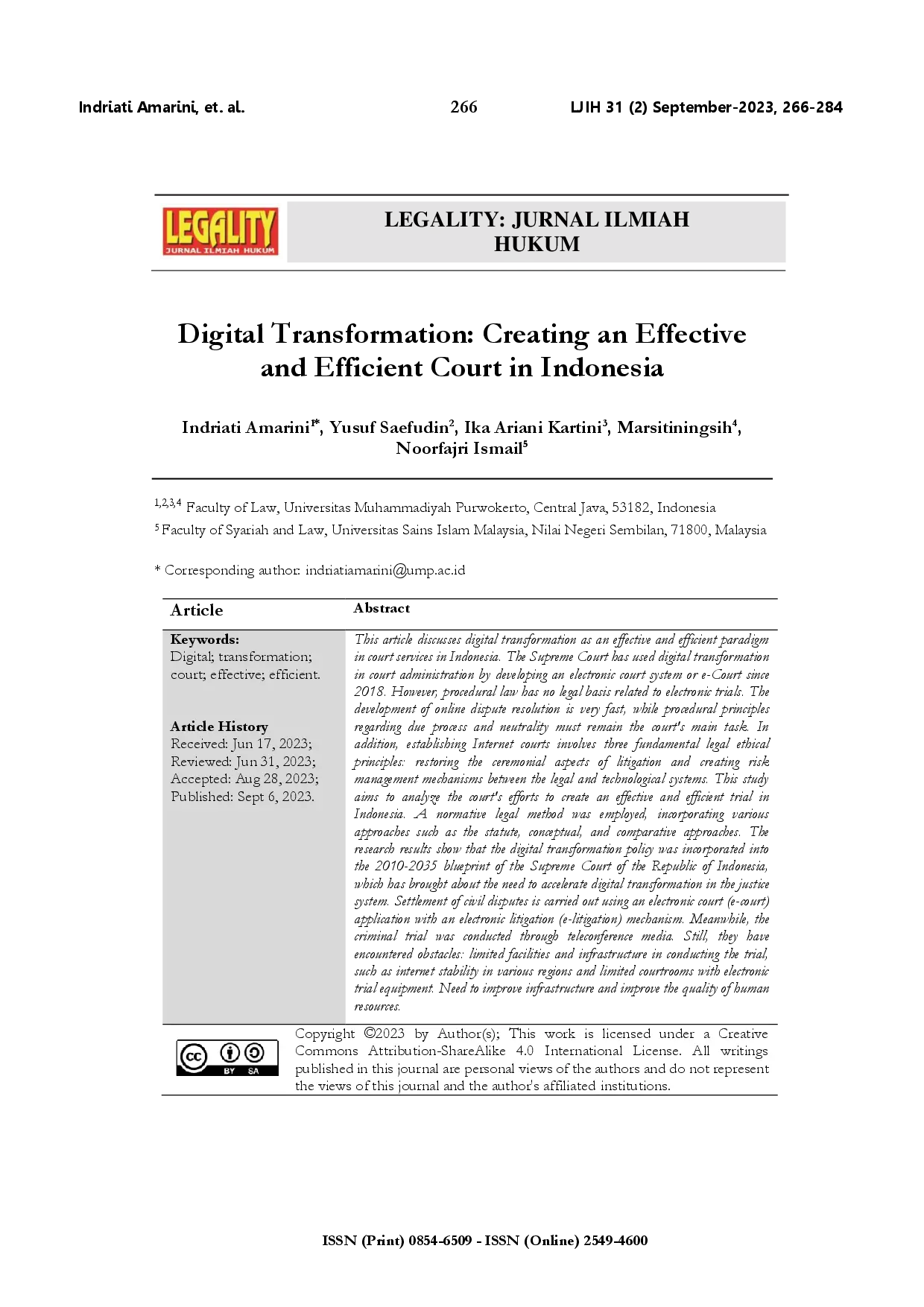 juris Digital transformation creating an effective and efficient court in Indonesia