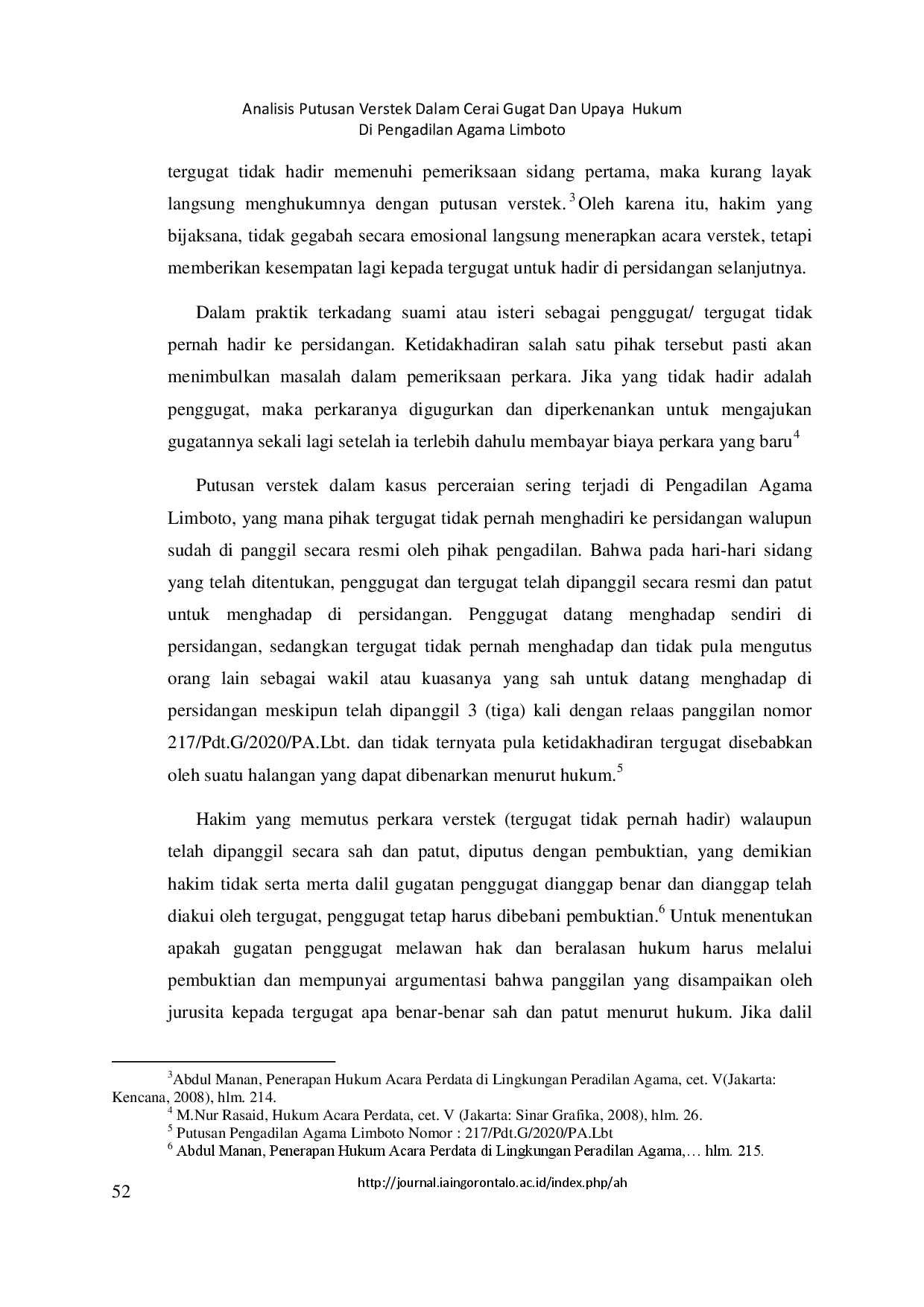 juris Analisis Putusan Verstek Dalam Cerai Gugat Dan Upaya Hukum Di Pengadilan Agama Limboto