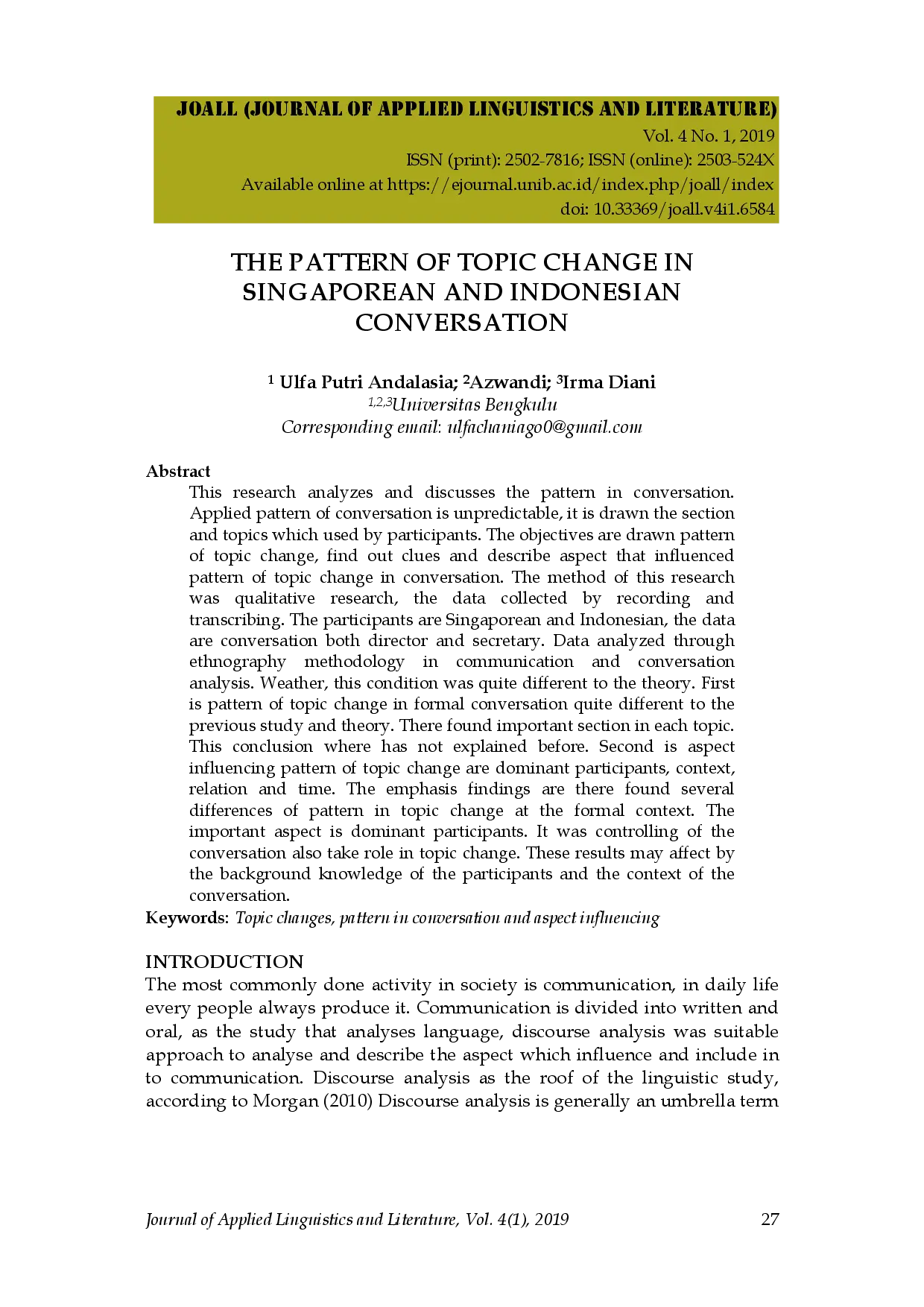 juris The Pattern of Topic Change in Singaporean and Indonesian Conversation