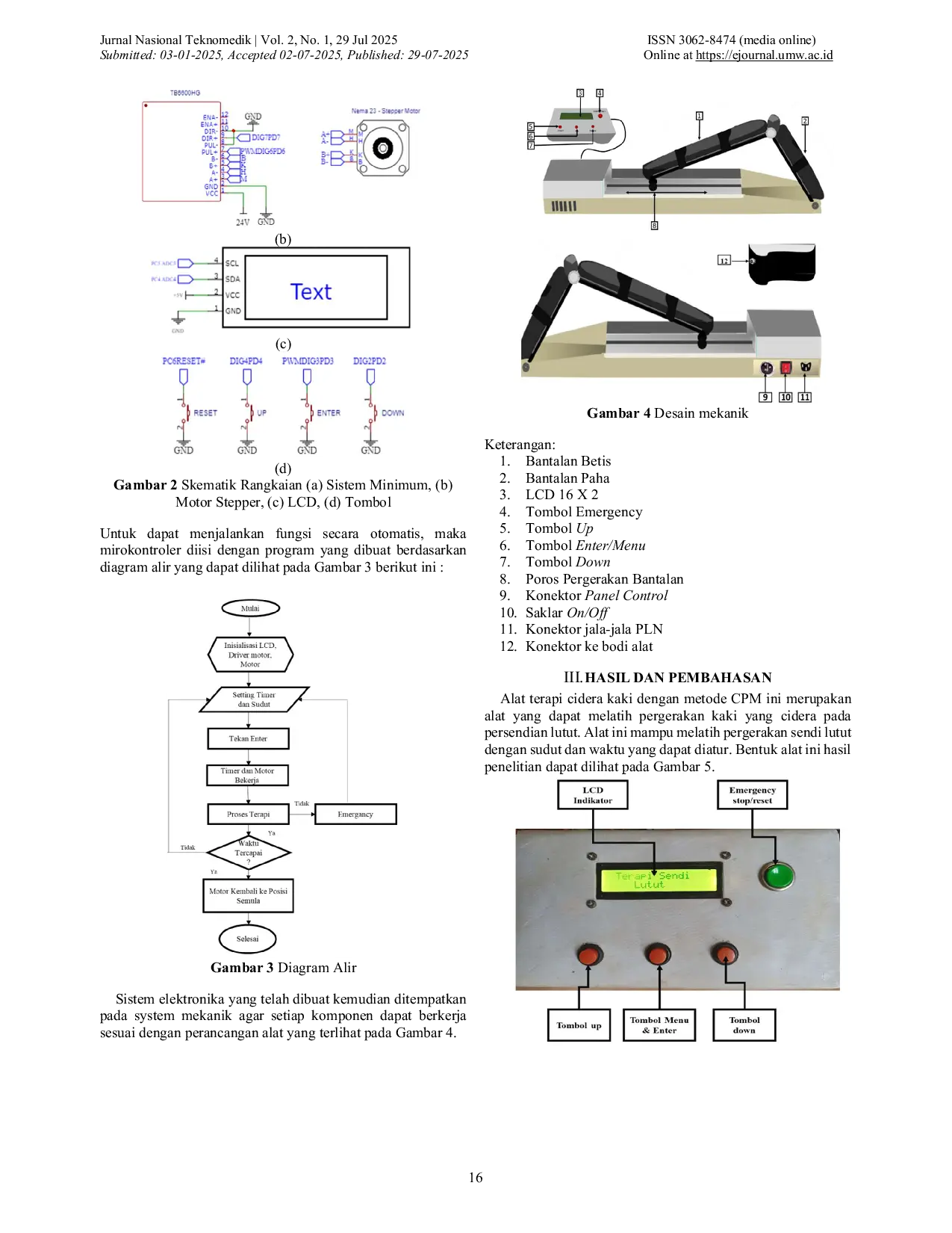 JURIS Rancang Bangun Alat Terapi Pada Sendi Lutut Berbasis Continuous Passive Motion CPM
