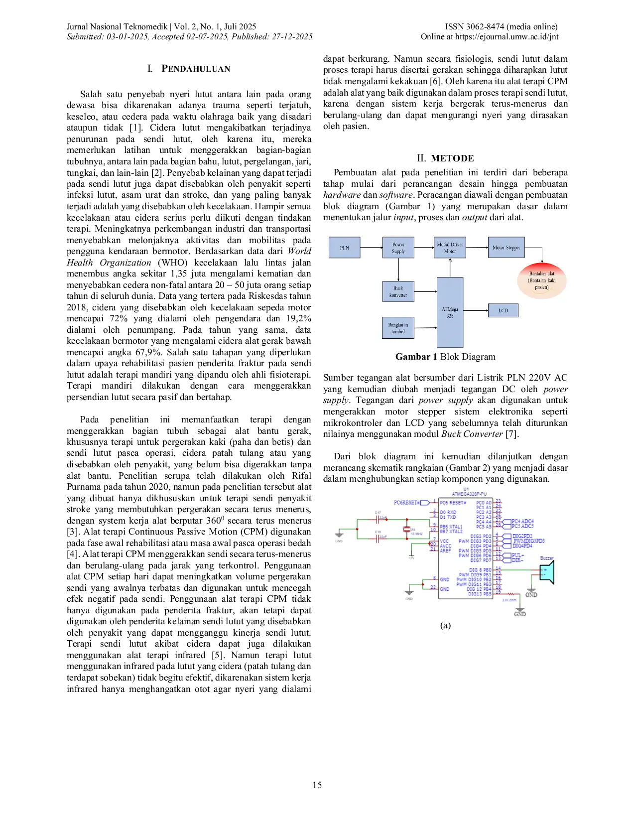 JURIS Rancang Bangun Alat Terapi Pada Sendi Lutut Berbasis Continuous Passive Motion CPM
