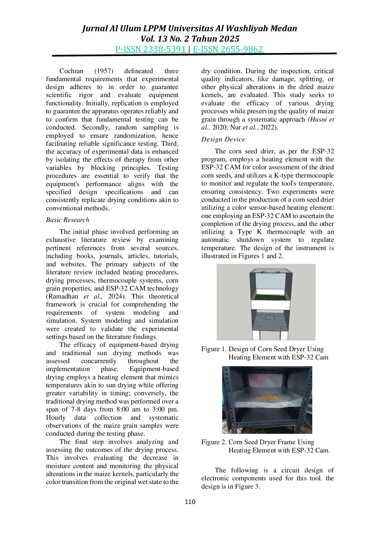 JURIS Corn Seed Dryer Utilizing Heating Element and Colour Detection with ESP32 CAM