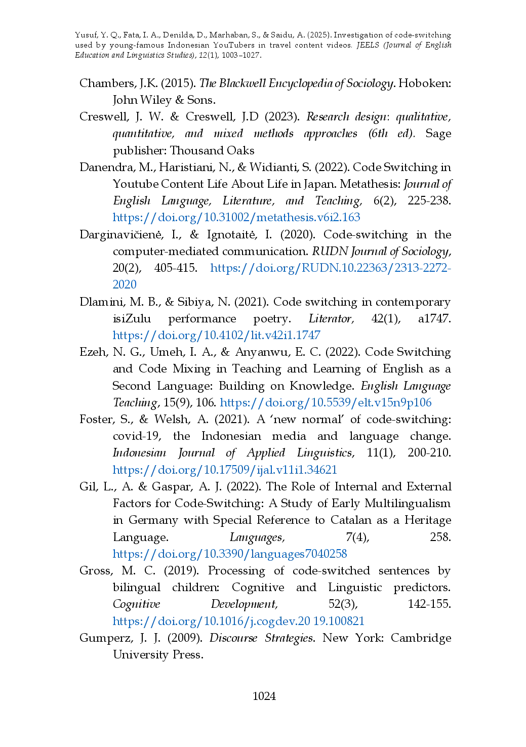 juris Investigation of Code Switching Used by Young Famous Indonesian YouTubers in Travel Content Videos