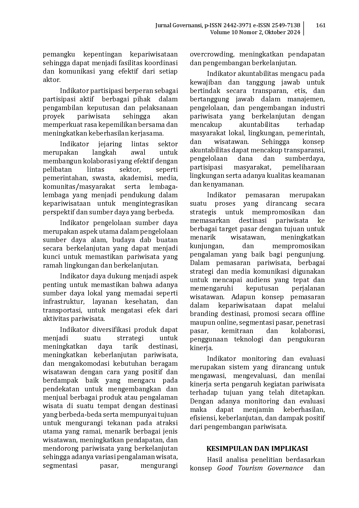 juris Model Tatakelola Pariwisata Berbasis Kolaboratif Dalam Pengembangan Pariwisata Berkelanjutan