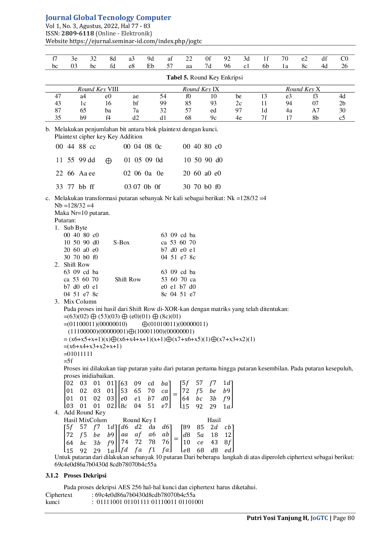 JURIS Penerapan Algoritma Aes 625 Dalam Pengamanan Data Rekam Medis