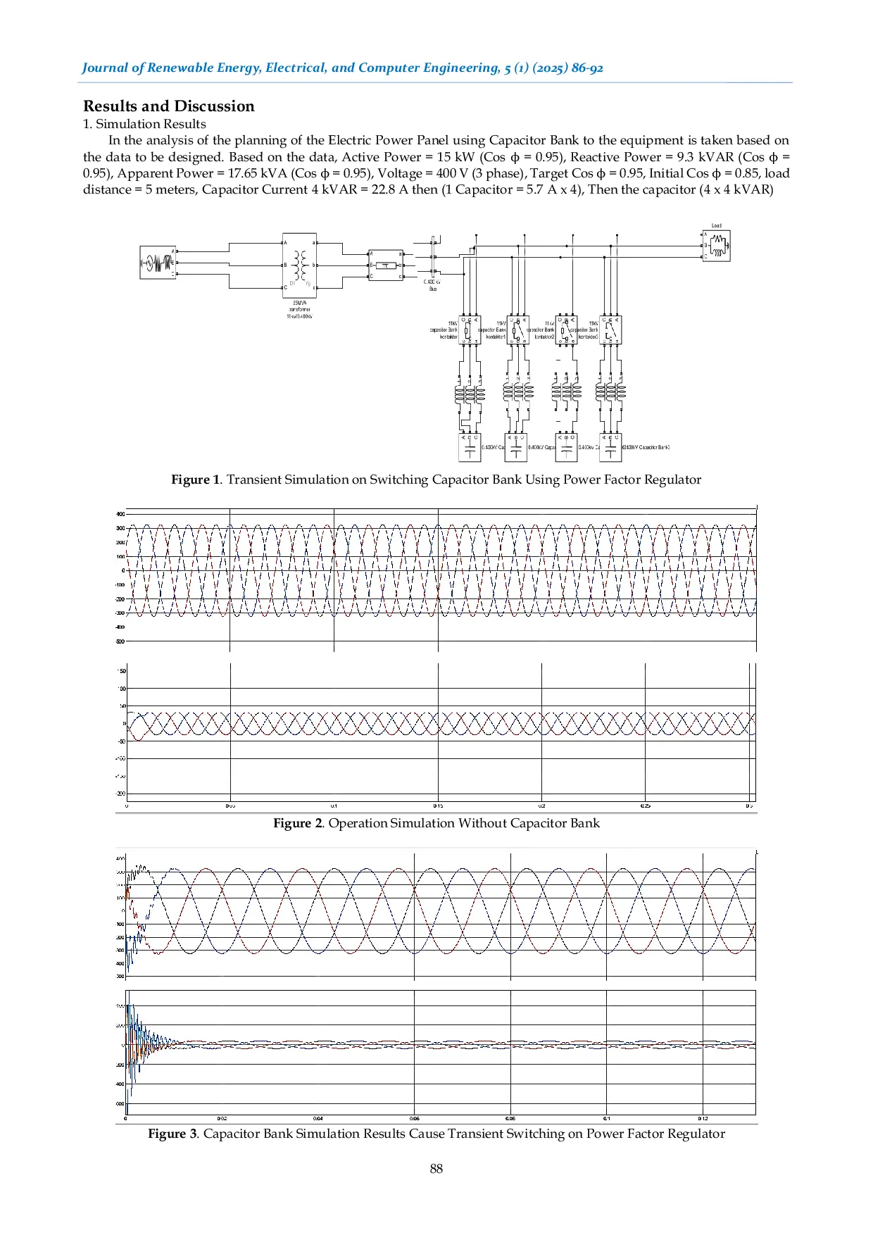 JURIS Transient Analysis on Switching Capacitor Bank Using Power Factor Regulator