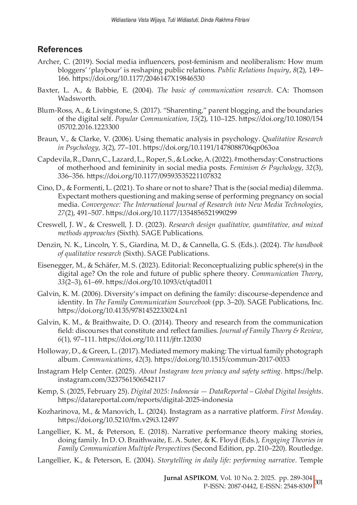 JURIS Family identity in the digital sphere Mothers narratives on public and private Instagram accounts