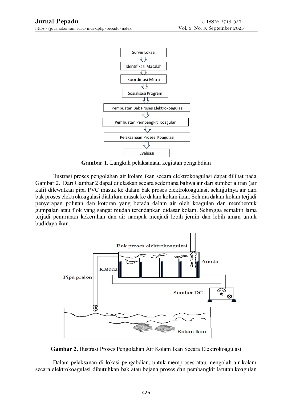JURIS Penurunan Tingkat Kematian Ikan Gurami Melalui Penurunan Kekeruhan Air Kolam Dengan Proses Elektrokoagulasi