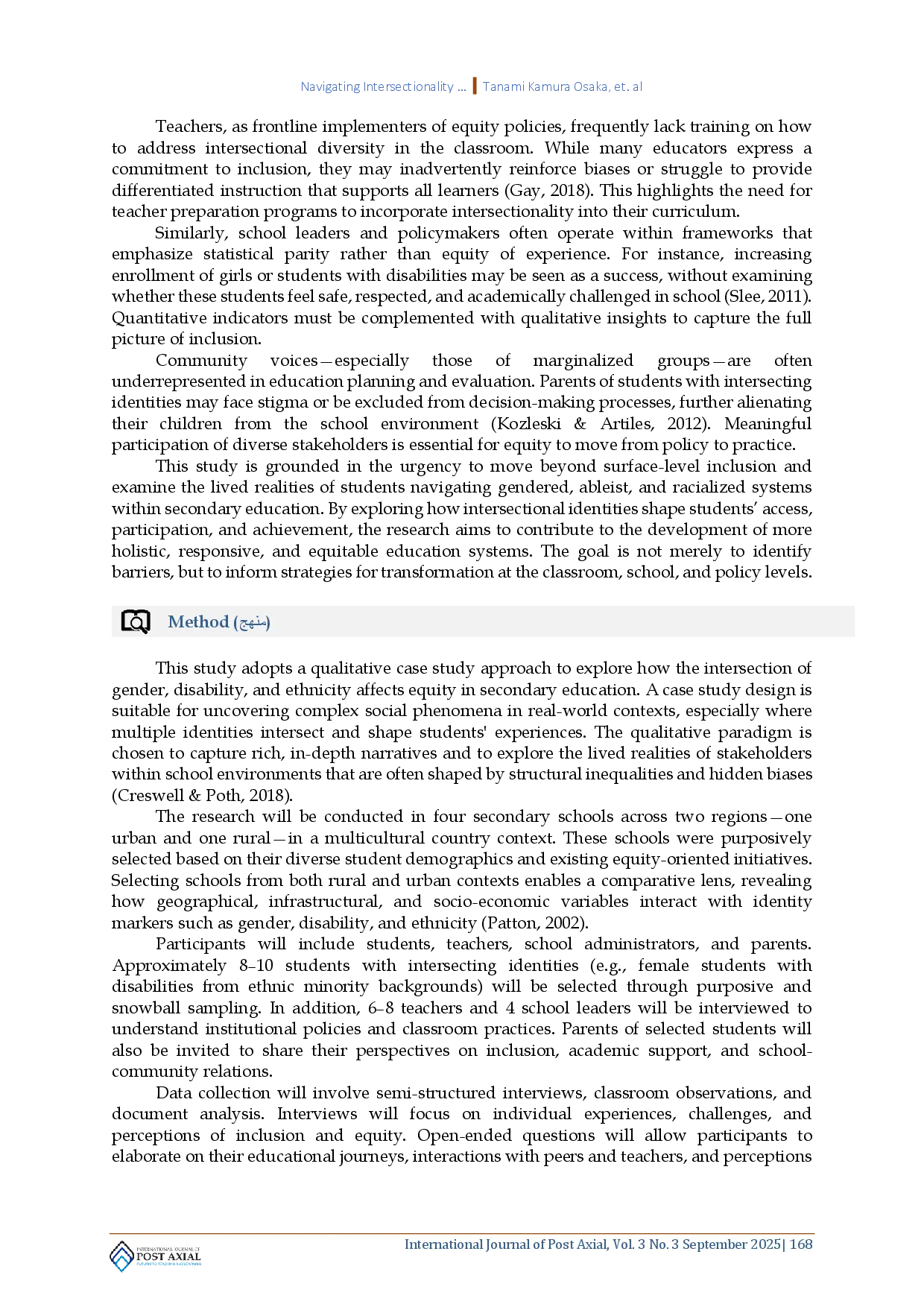 juris Navigating Intersectionality Gender Disability and Ethnic Equity in Secondary Education