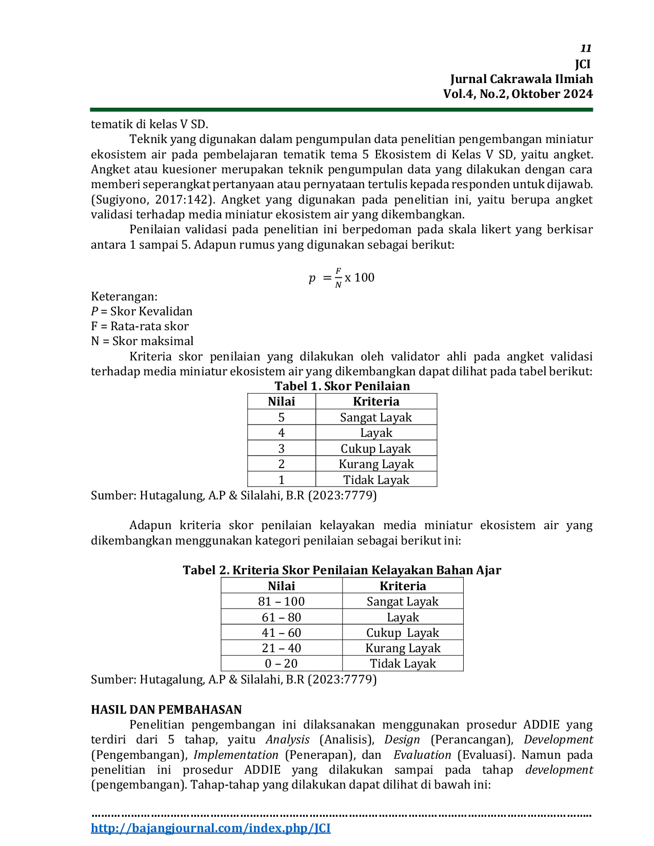 JURIS Pengembangan Media Miniatur Ekosistem Air Pada Pembelajaran Tematik Tema 5 Ekosistem Di Kelas V Sd