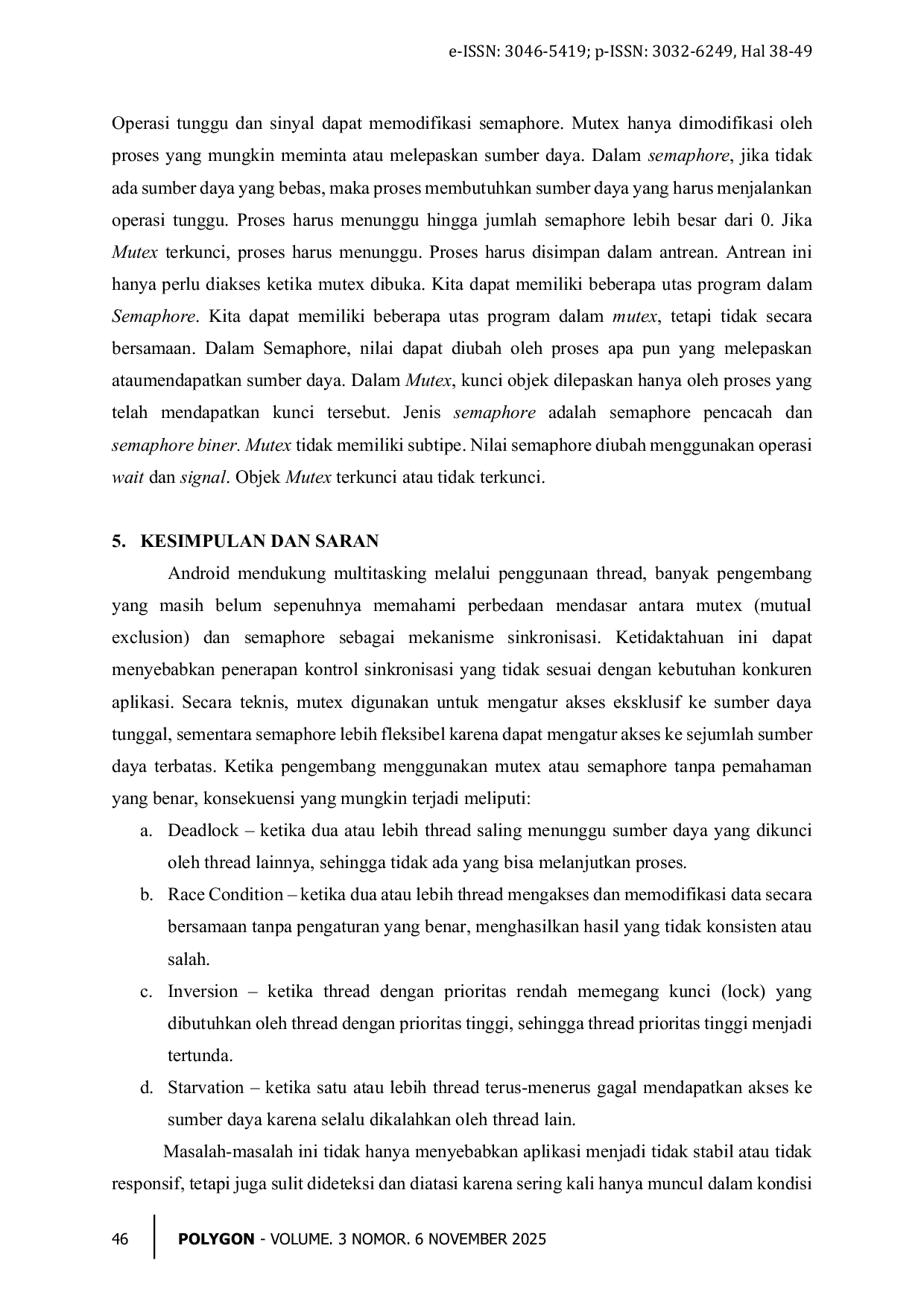 JURIS Perbandingan Mekanisme Sinkronisasi Mutex dan Semaphore pada Sistem Operasi Android